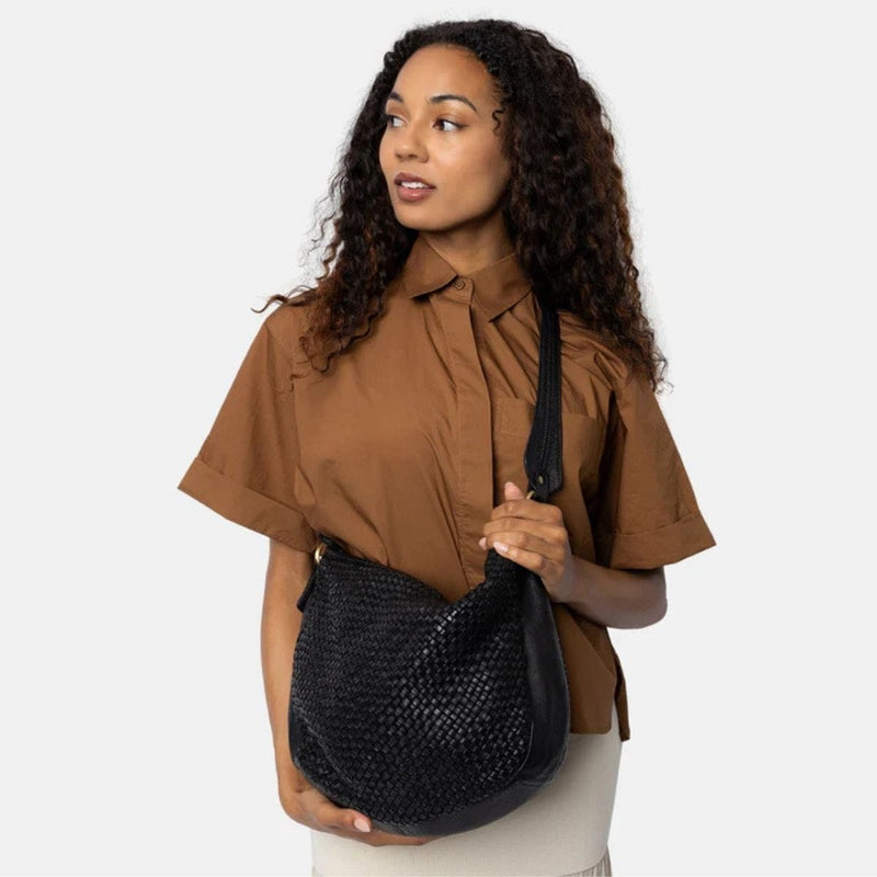 ReDesigned MELLE Lederen Schoudertas, Black