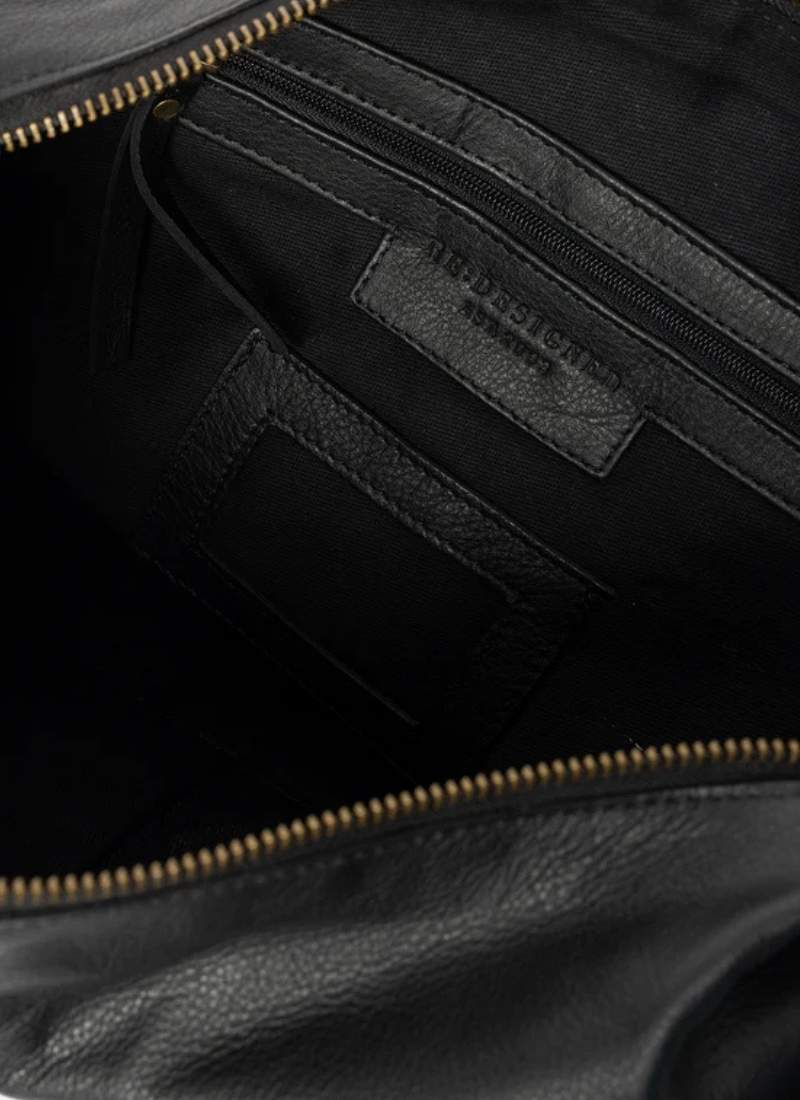 ReDesigned MIVI BIG Lederen Schoudertas, Black