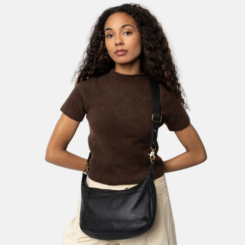 ReDesigned MIVI SMALL Lederen Schoudertas, Black