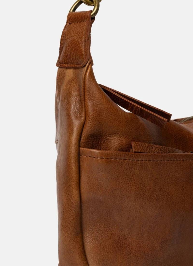 ReDesigned MIVI SMALL Lederen Schoudertas, Walnut