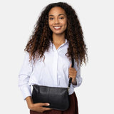 ReDesigned MYN BIG Lederen Schoudertas, Black