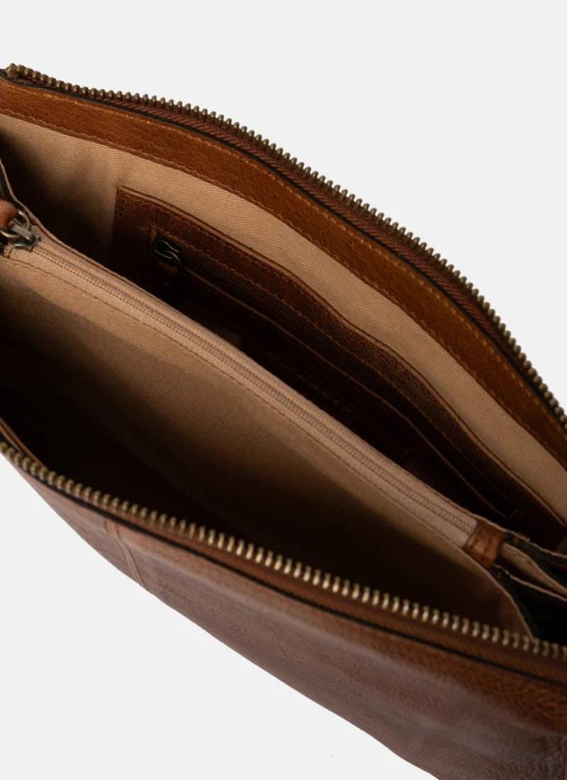 ReDesigned MYN BIG Lederen Schoudertas, Walnut