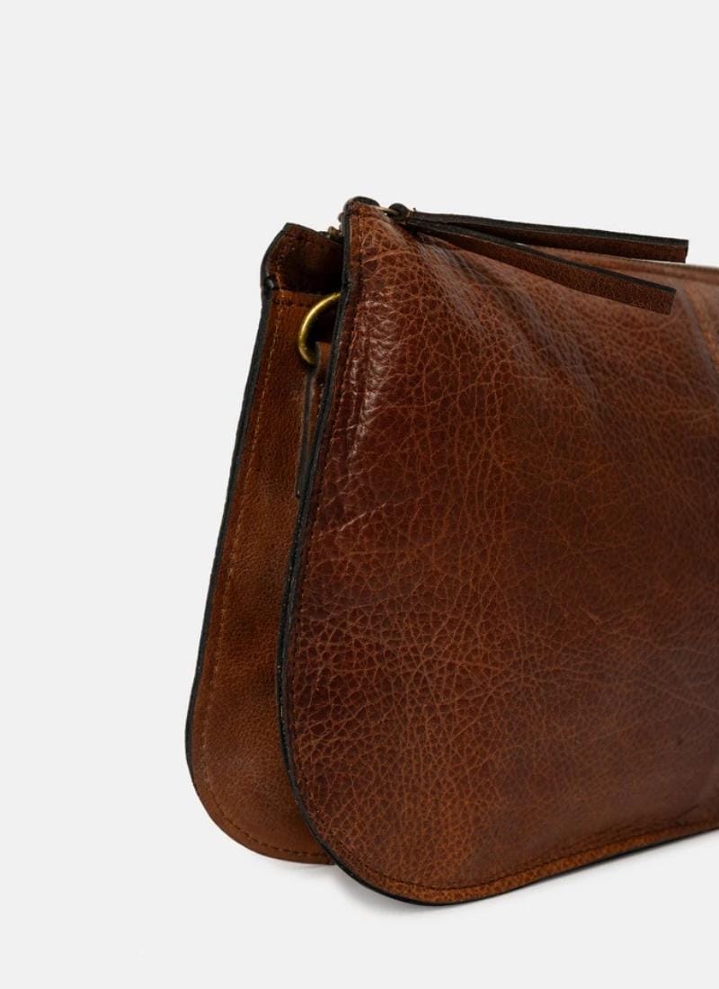 ReDesigned MYN BIG Lederen Schoudertas, Walnut