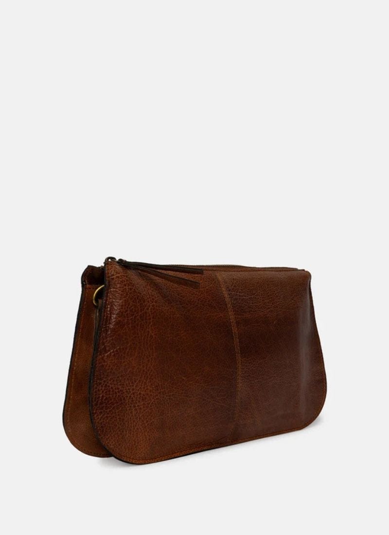 ReDesigned MYN BIG Lederen Schoudertas, Walnut