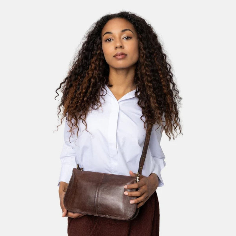 ReDesigned MYN BIG Lederen Schoudertas, Woodsmoke