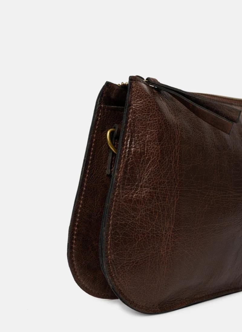 ReDesigned MYN BIG Lederen Schoudertas, Woodsmoke