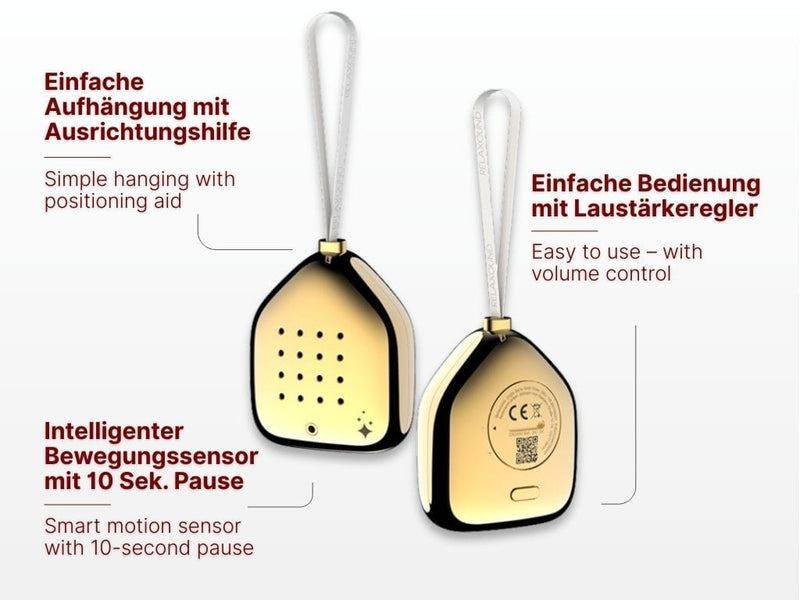 Relaxound JINGLE BELLS Kerst Ornament met sensor en Feestelijk geluid, Gold Glow