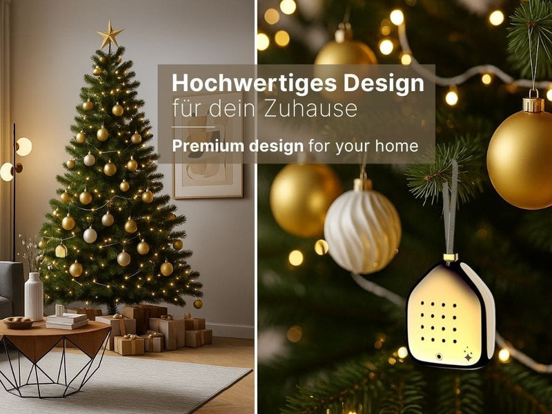 Relaxound JINGLE BELLS Kerst Ornament met sensor en Feestelijk geluid, Gold Glow