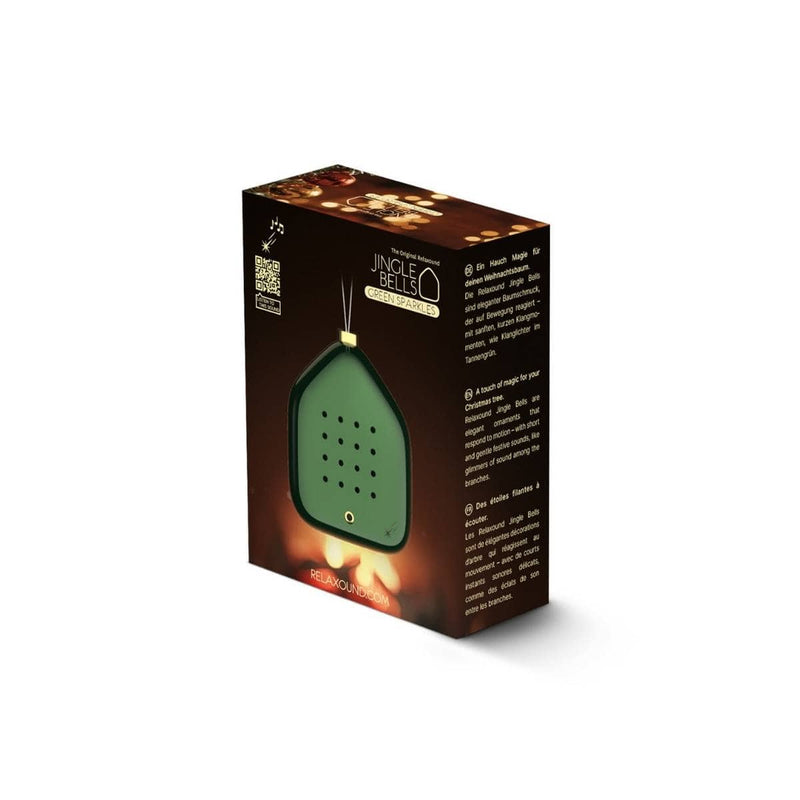 Relaxound JINGLE BELLS Kerst Ornament met sensor en Feestelijk geluid, Green Sparkles