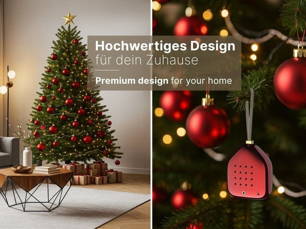 Relaxound JINGLE BELLS Kerst Ornament met sensor en Feestelijk geluid, Red Stars