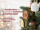 Relaxound JINGLE BELLS Kerst Ornament met sensor en Feestelijk geluid, White Stars