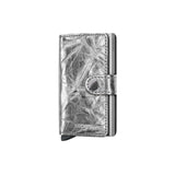 Secrid MINI WALLET Lederen kaartenhouder, Crunch Silver