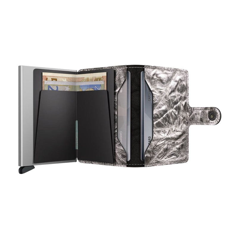 Secrid MINI WALLET Lederen kaartenhouder, Crunch Silver