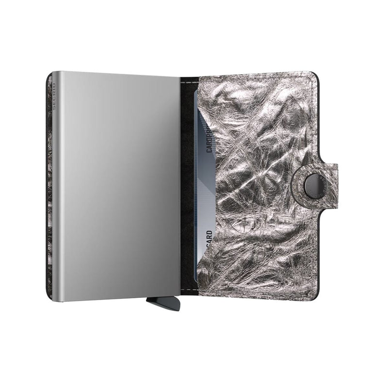 Secrid MINI WALLET Lederen kaartenhouder, Crunch Silver