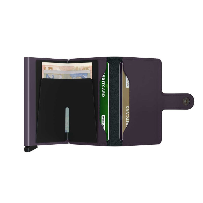 Secrid Mini Wallet lederen kaartenhouder, Dark Purple