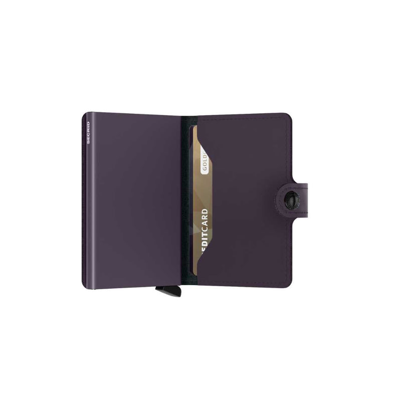 Secrid Mini Wallet lederen kaartenhouder, Dark Purple