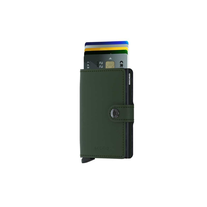 Secrid MINI WALLET Lederen kaartenhouder, Matte Green-Black