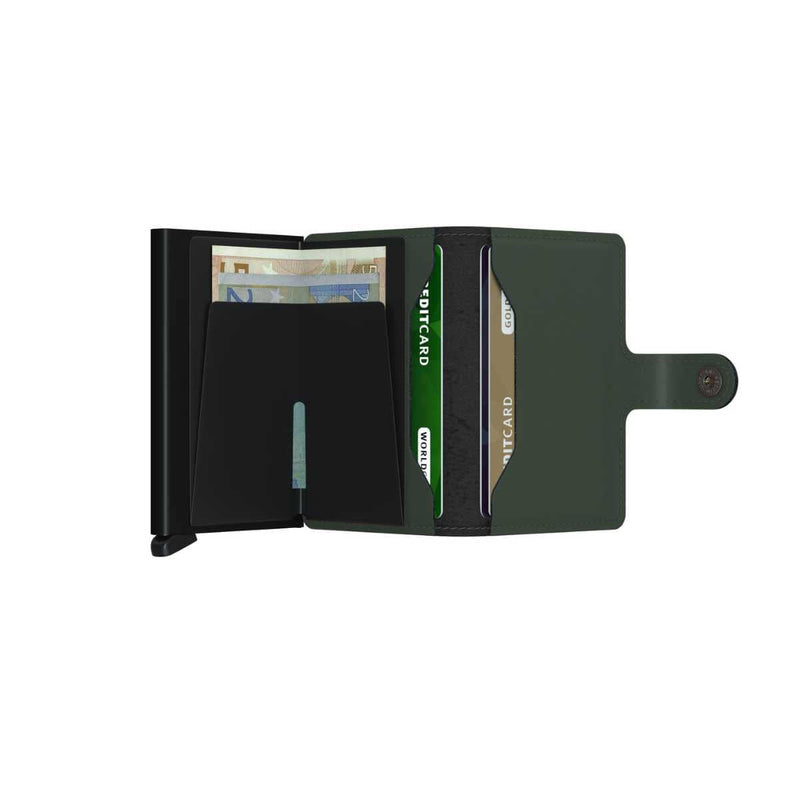 Secrid MINI WALLET Lederen kaartenhouder, Matte Green-Black