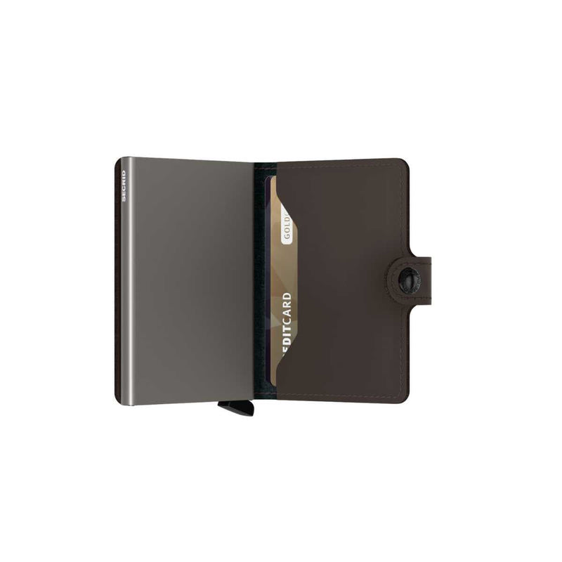 Secrid MINI WALLET Lederen kaartenhouder, Matte Truffle