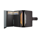 Secrid MINI WALLET Lederen kaartenhouder, Optical Grey-Yellow