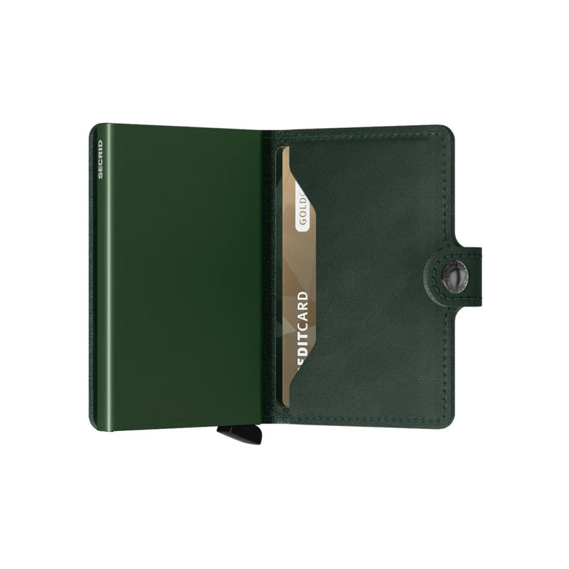 Secrid MINI WALLET Lederen Kaartenhouder, Original Green
