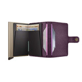 Secrid MINI WALLET Lederen Kaartenhouder, Pebble Grape