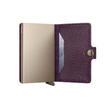 Secrid MINI WALLET Lederen Kaartenhouder, Pebble Grape