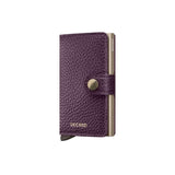 Secrid MINI WALLET Lederen Kaartenhouder, Pebble Grape