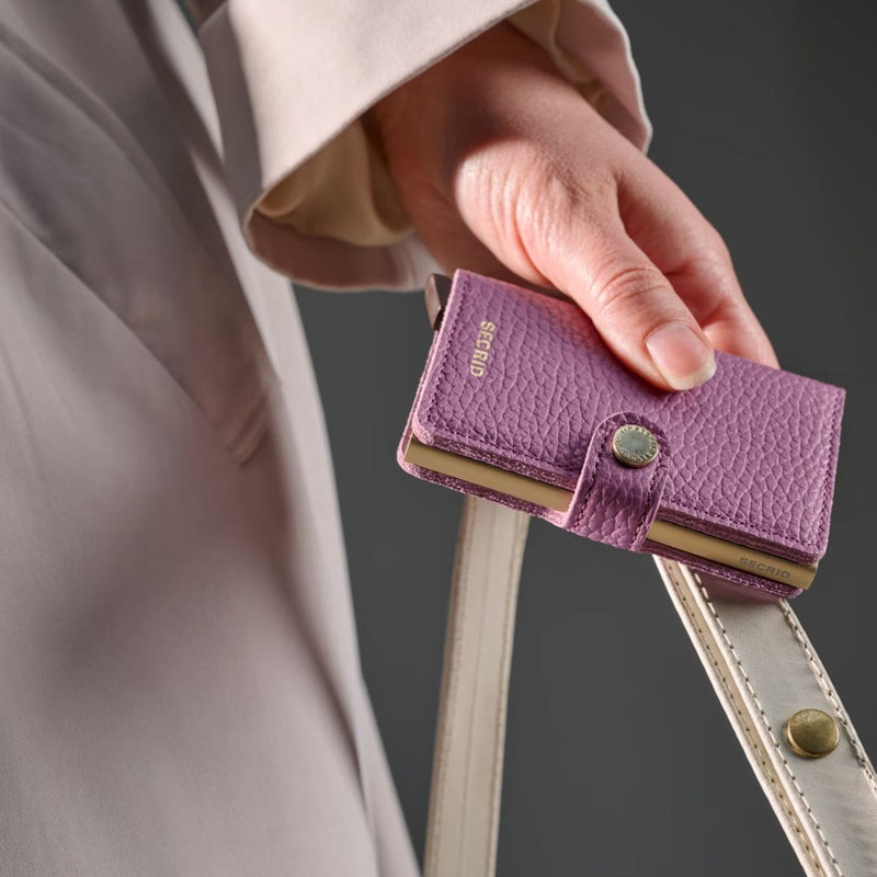 Secrid MINI WALLET Lederen Kaartenhouder, Pebble Orchid
