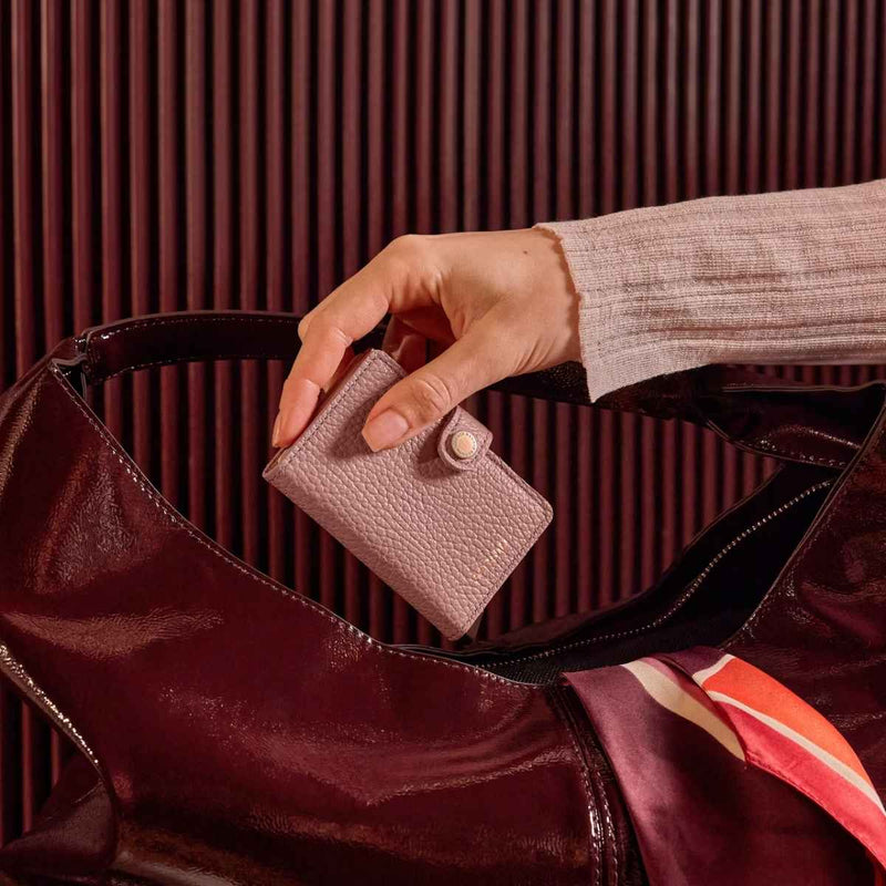 Secrid MINI WALLET Lederen Kaartenhouder, Pebble Rose
