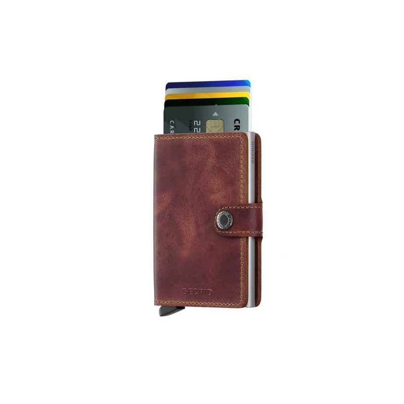 Secrid MINI WALLET Lederen kaartenhouder, Vintage Brown