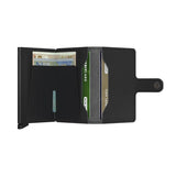 Secrid MINI WALLET Vegan Lederen Kaartenhouder, Yard Black - Powder Black