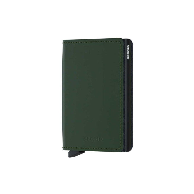 Secrid SLIM WALLET Lederen kaartenhouder, Matte Green-Black