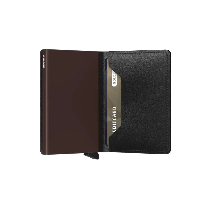 Secrid SLIM WALLET Lederen kaartenhouder, Original Black-Brown