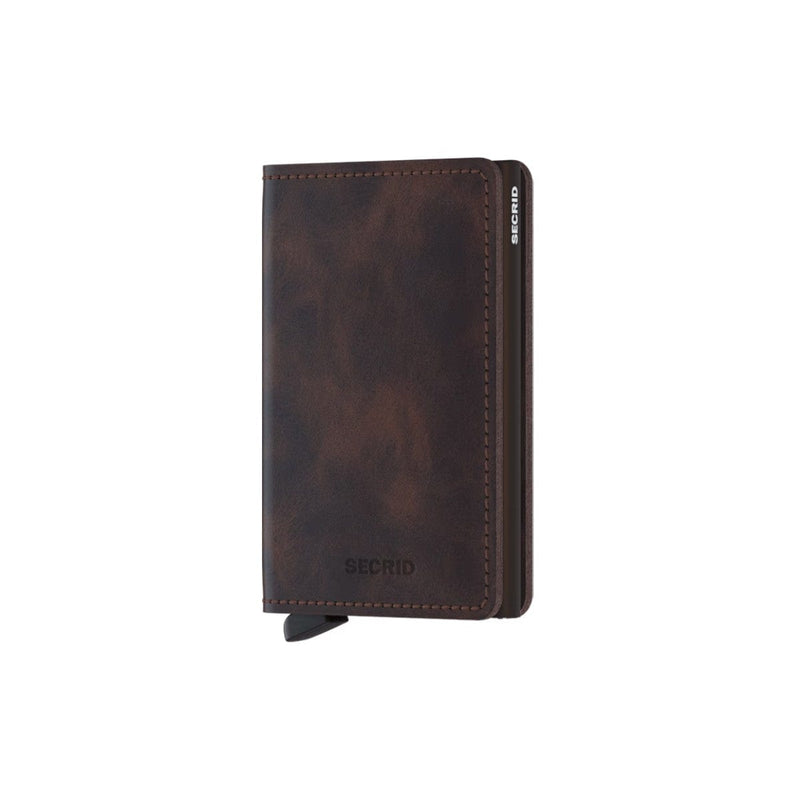 Secrid SLIM WALLET Lederen Kaartenhouder, Vintage Chocolate