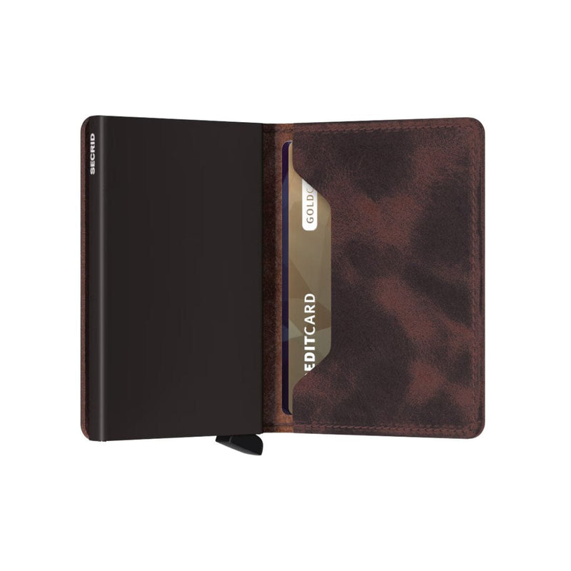 Secrid SLIM WALLET Lederen Kaartenhouder, Vintage Chocolate