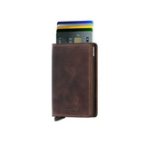 Secrid SLIM WALLET Lederen Kaartenhouder, Vintage Chocolate