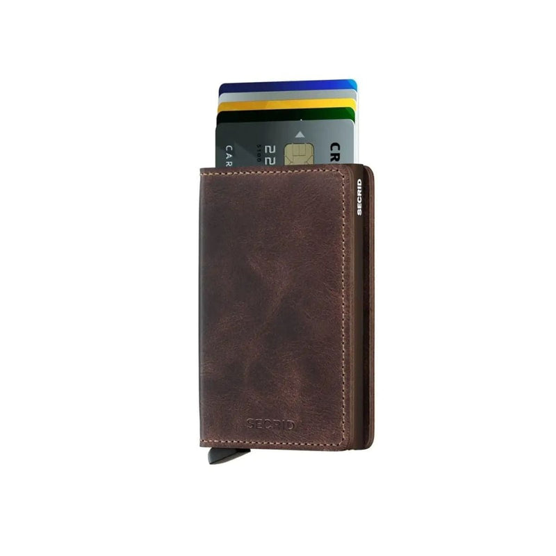 Secrid SLIM WALLET Lederen Kaartenhouder, Vintage Chocolate