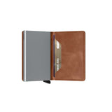 Secrid SLIM WALLET Lederen kaartenhouder, Vintage Cognac Silver