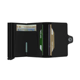 Secrid TWIN WALLET Lederen kaartenhouder, Matte Black