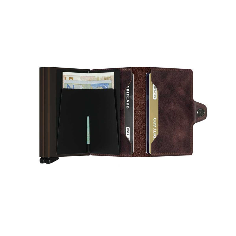 Secrid TWIN WALLET Lederen kaartenhouder, Vintage Chocolate