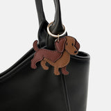 Seidenfelt Bag Charm - My Dachshund, Brown shades