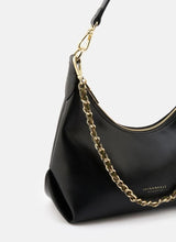 Seidenfelt HUUVARI Hobo Schoudertas met afneembare Ketting, Black