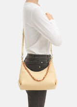 Seidenfelt HUUVARI Hobo Schoudertas met afneembare Ketting, Butter Lemon