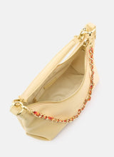 Seidenfelt HUUVARI Hobo Schoudertas met afneembare Ketting, Butter Lemon