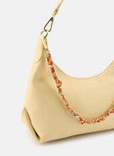 Seidenfelt HUUVARI Hobo Schoudertas met afneembare Ketting, Butter Lemon