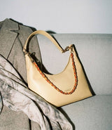 Seidenfelt HUUVARI Hobo Schoudertas met afneembare Ketting, Butter Lemon