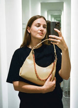 Seidenfelt HUUVARI Hobo Schoudertas met afneembare Ketting, Butter Lemon