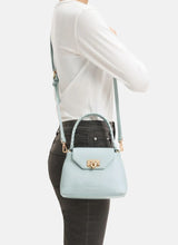 Seidenfelt LILLA EDET Stijlvolle kleine Handtas met extra riem, Sea Salt Blue