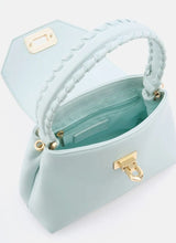Seidenfelt LILLA EDET Stijlvolle kleine Handtas met extra riem, Sea Salt Blue